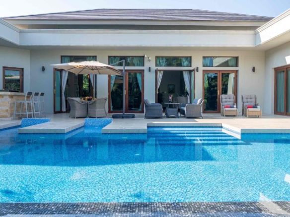 Truly Beautiful Luxury Pool Villa for Sale single-level Resort Home features Beautiful Lotus Pond located in Saraphi Chiang Mai
