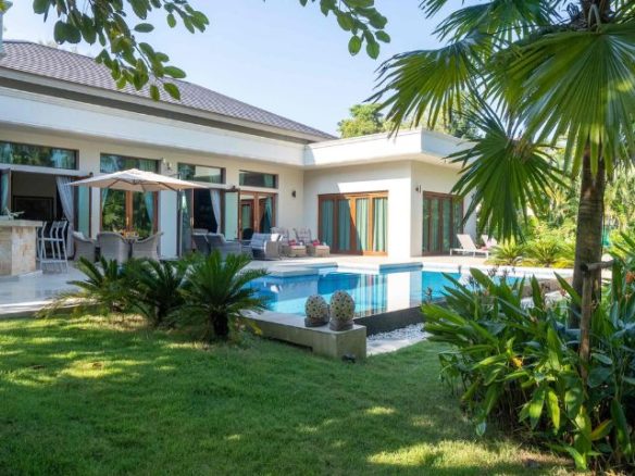 Truly Beautiful Luxury Pool Villa for Sale single-level Resort Home features Beautiful Lotus Pond located in Saraphi Chiang Mai