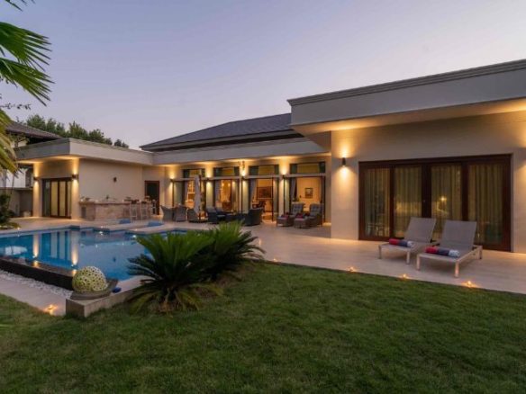 Truly Beautiful Luxury Pool Villa for Sale single-level Resort Home features Beautiful Lotus Pond located in Saraphi Chiang Mai