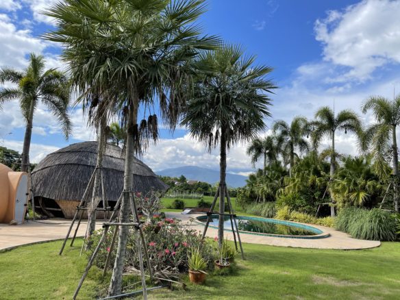 Peaceful and Unique Artisan Balinese Resort Home Rice Paddies View in Nam Phrae